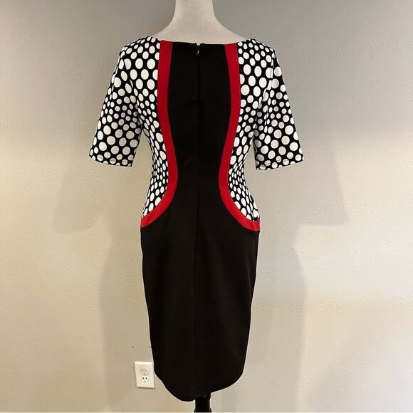 Clearance !!! Elegant Black and Red Polka Dot Dress - Picture 6 of 14